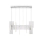 Eurofase Lighting Coburg 42" Extra Large Dimmable Integrated LED Metal Linear Aluminum Chandelier With White Acrylic Shades