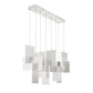 Eurofase Lighting Coburg 42" Extra Large Dimmable Integrated LED Metal Linear Aluminum Chandelier With White Acrylic Shades