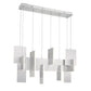 Eurofase Lighting Coburg 42" Extra Large Dimmable Integrated LED Metal Linear Aluminum Chandelier With White Acrylic Shades
