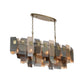 Eurofase Lighting Cocolina 48" 11-light Incandescent Antique Brass Linear Chandelier With Amber Glass Shade Accents