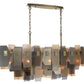 Eurofase Lighting Cocolina 48" 11-light Incandescent Antique Brass Linear Chandelier With Amber Glass Shade Accents