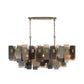 Eurofase Lighting Cocolina 48" 11-light Incandescent Antique Brass Linear Chandelier With Amber Glass Shade Accents