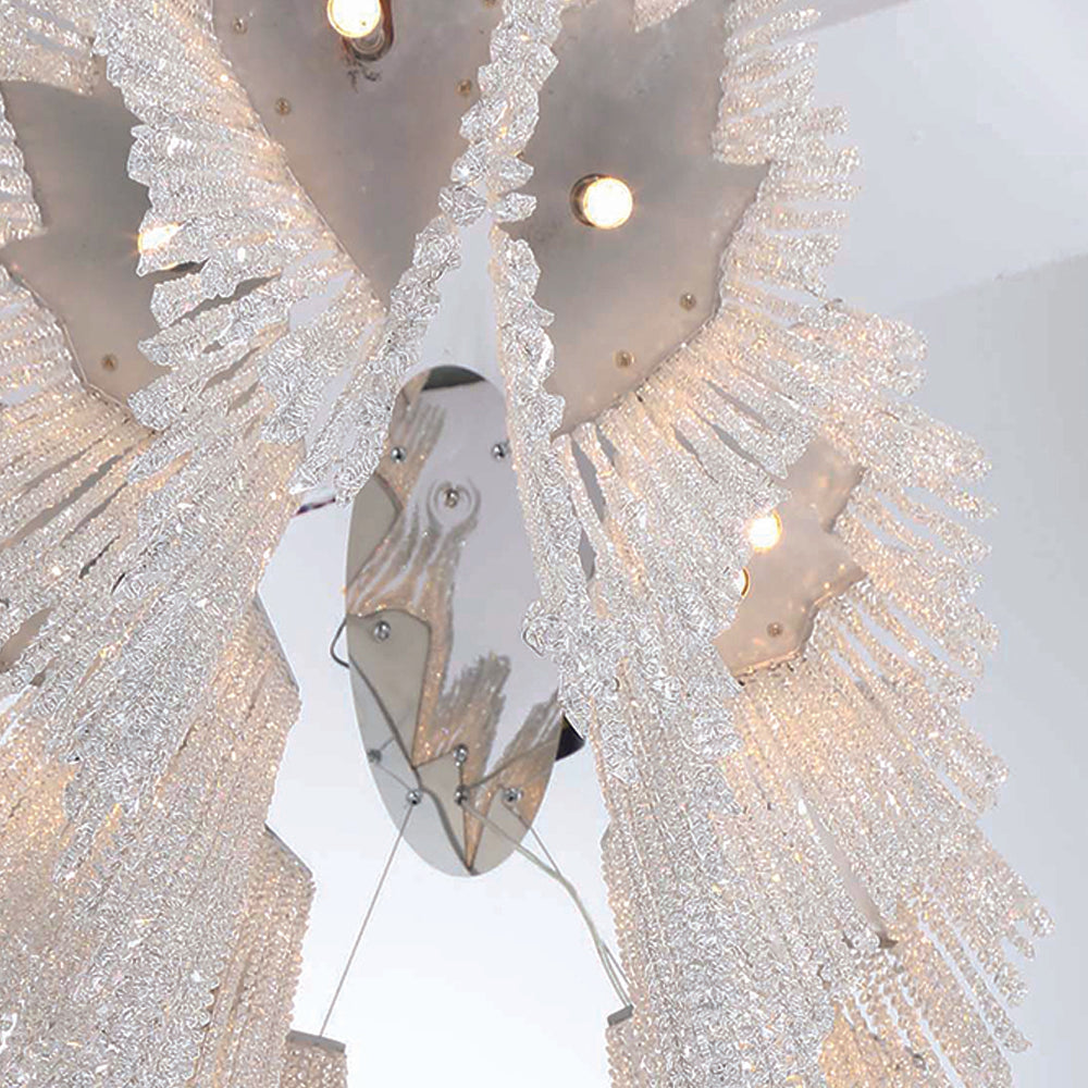 Eurofase Lighting Cohen 48" 18-light Oval Dimmable Halogen Chrome Chandelier With Draping Crystal Bead Accents