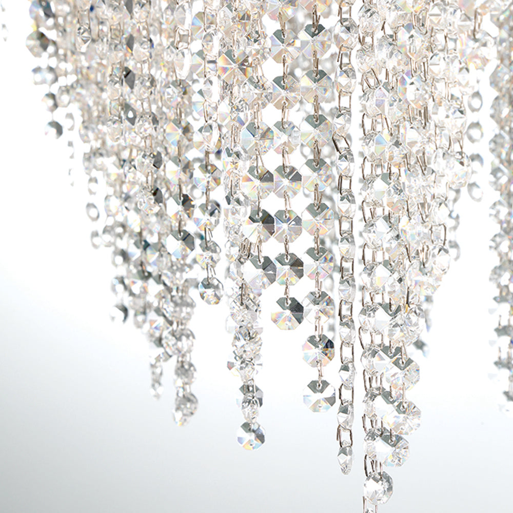 Eurofase Lighting Cohen 48" 18-light Oval Dimmable Halogen Chrome Chandelier With Draping Crystal Bead Accents