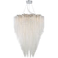 Eurofase Lighting Cohen 49" 12-light Round Dimmable Halogen Chrome Chandelier In Star Patterned Shade With Draping Crystal Beads