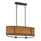 Eurofase Lighting Comparelli 32" 4-Light Incandescent Dark Bronze Chandelier With Rattan Shade
