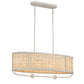 Eurofase Lighting Comparelli 32" 4-Light Incandescent Off White Chandelier With Rattan Shade