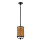 Eurofase Lighting Comparelli 8" Incandescent Dark Bronze Pendant With Rattan Shade