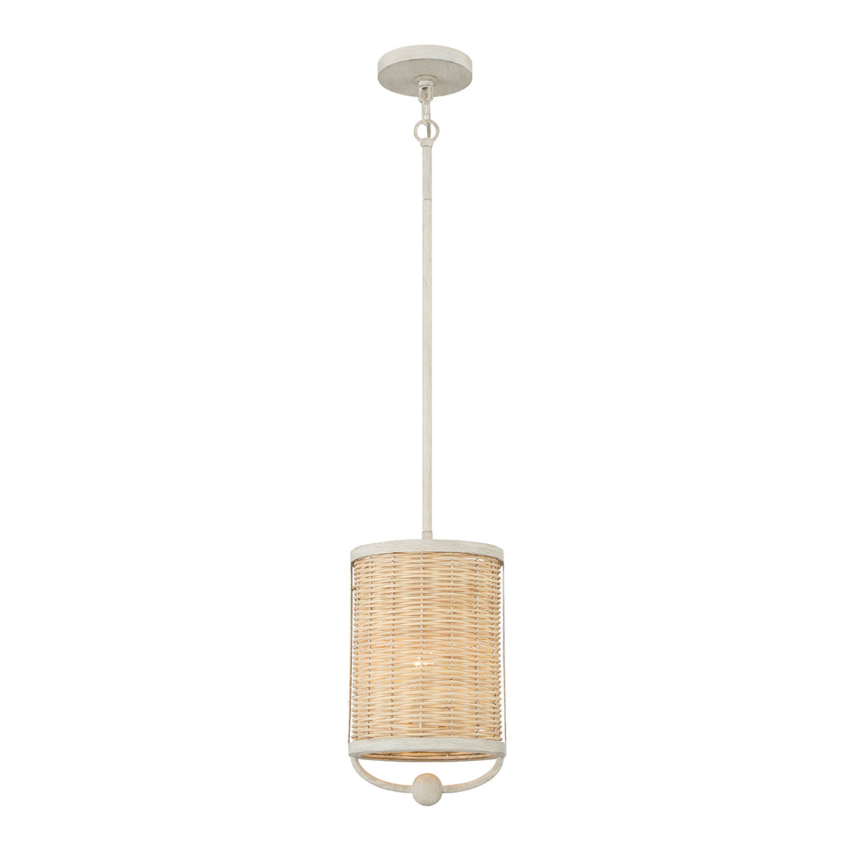 Eurofase Lighting Comparelli 8" Incandescent Off White Pendant With Rattan Shade