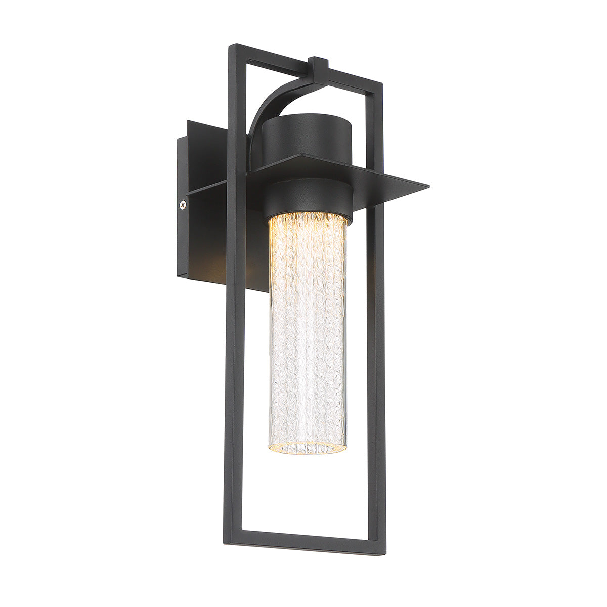 Eurofase Lighting Cooper 15" Dimmable LED Black Metal Wall Sconce With Clear Glass Shade
