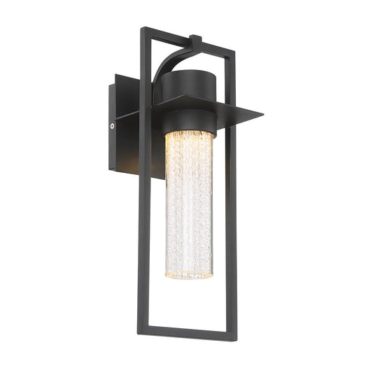 Eurofase Lighting Cooper 15" Dimmable LED Black Metal Wall Sconce With Clear Glass Shade