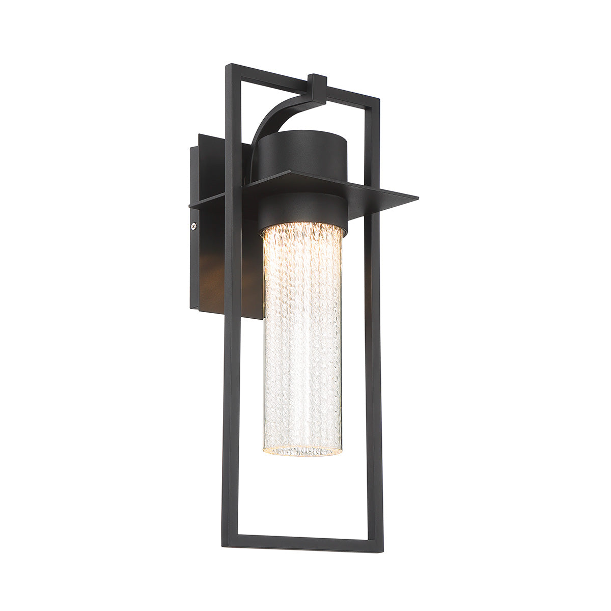 Eurofase Lighting Cooper 19" Dimmable LED Black Metal Wall Sconce With Clear Glass Shade