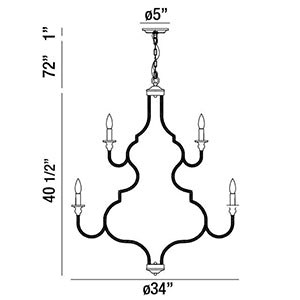 Eurofase Lighting Corda 34" 12-Light Dimmable Incandescent Round Oil Rubbed Bronze Taper Candle Chandelier