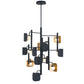 Eurofase Lighting Cornice 42" 12-Light Integrated LED Glass Shade Gold and Black Steel Chandelier