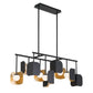 Eurofase Lighting Cornice 45" 10-Light Integrated LED Glass Shade Gold and Black Steel Linear Chandelier