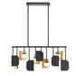 Eurofase Lighting Cornice 45" 10-Light Integrated LED Glass Shade Gold and Black Steel Linear Chandelier