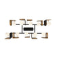 Eurofase Lighting Cornice 45" 10-Light Integrated LED Glass Shade Gold and Black Steel Linear Chandelier