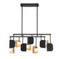 Eurofase Lighting Cornice 45" 10-Light Integrated LED Glass Shade Gold and Black Steel Linear Chandelier