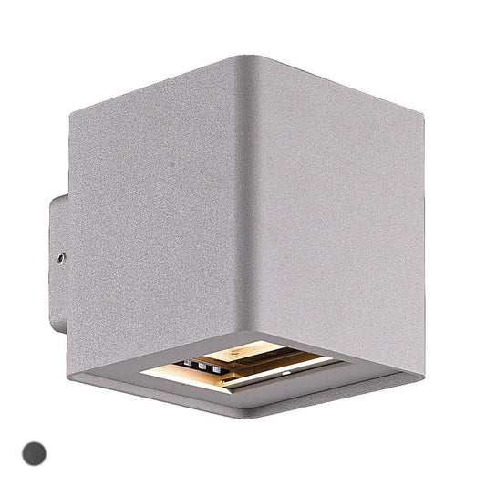 Eurofase Lighting Crest 4" Dimmable Integrated LED Metal Marine Gray Outdoor Wall Sconce With Frost Pc Shade