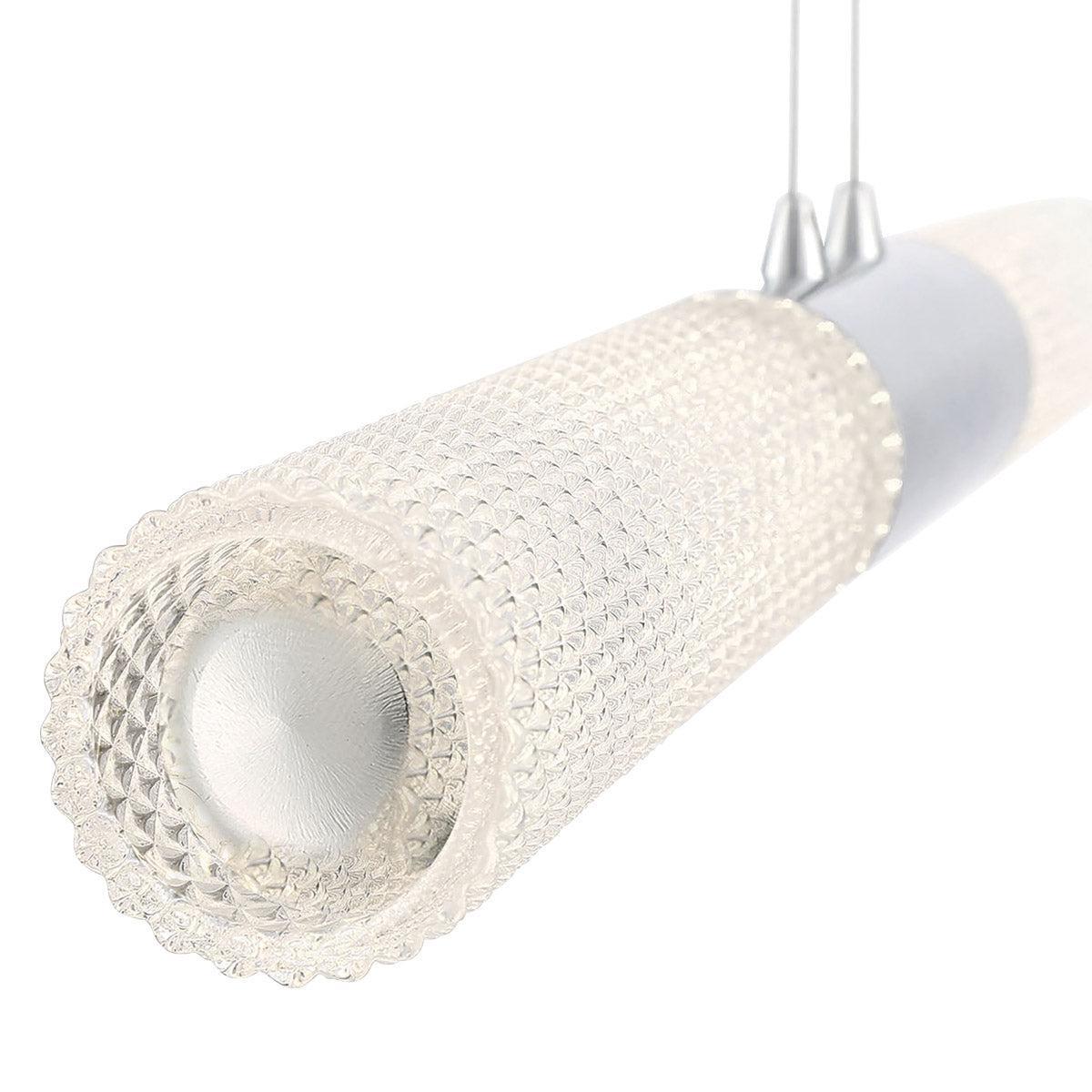 Eurofase Lighting Crossley 27" Linear Dimmable Integrated LED Chrome Pendant Light With Crystal Glass Shades