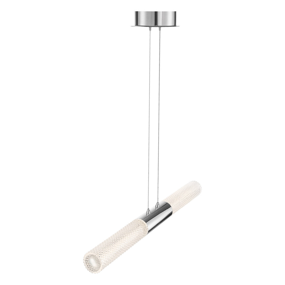 Eurofase Lighting Crossley 27" Linear Dimmable Integrated LED Chrome Pendant Light With Crystal Glass Shades