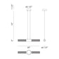 Eurofase Lighting Crossley 27" Linear Dimmable Integrated LED Chrome Pendant Light With Crystal Glass Shades