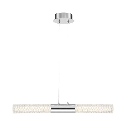 Eurofase Lighting Crossley 27" Linear Dimmable Integrated LED Chrome Pendant Light With Crystal Glass Shades