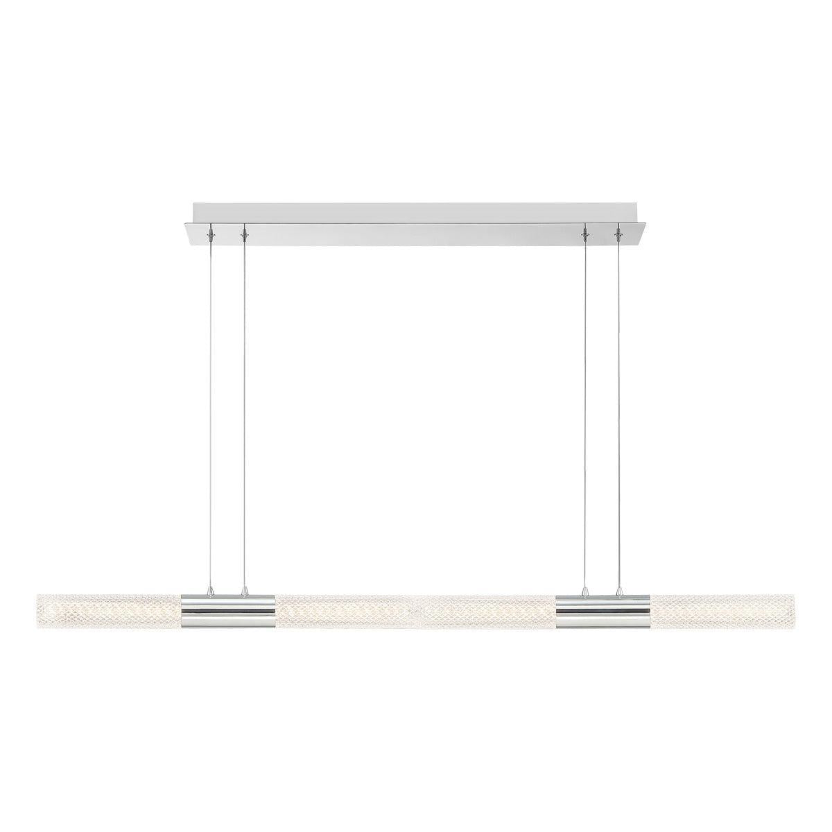 Eurofase Lighting Crossley 53" Linear Dimmable Integrated LED Chrome Pendant Light With Crystal Glass Shade
