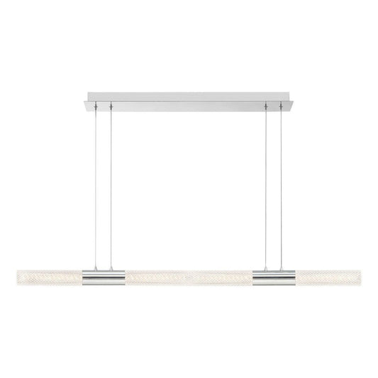 Eurofase Lighting Crossley 53" Linear Dimmable Integrated LED Chrome Pendant Light With Crystal Glass Shade