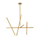 Eurofase Lighting Crossroads 47" 10-Light Dimmable Integrated LED Metal Antique Brass Chandelier With Frosted Acrylic Shades