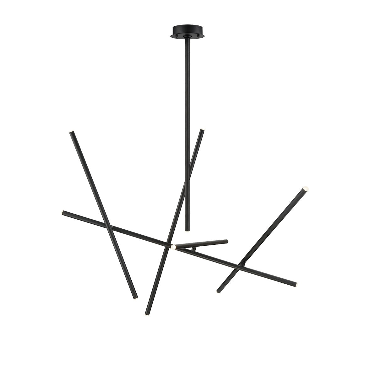 Eurofase Lighting Crossroads 47" 10-Light Dimmable Integrated LED Metal Black Chandelier With Frosted Acrylic Shades