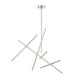 Eurofase Lighting Crossroads 47" 10-Light Dimmable Integrated LED Metal Satin Nickel Chandelier With Frosted Acrylic Shades
