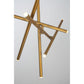 Eurofase Lighting Crossroads 57" 9-Light Dimmable Integrated LED Antique Brass Flush Mount With Frosted Acrylic Shades