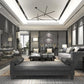 Eurofase Lighting Crossroads 57" 9-Light Dimmable Integrated LED Black Flush Mount With Frosted Acrylic Shades