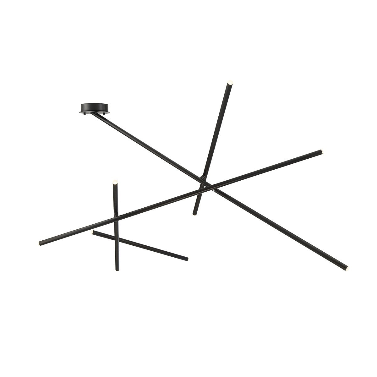 Eurofase Lighting Crossroads 57" 9-Light Dimmable Integrated LED Black Flush Mount With Frosted Acrylic Shades