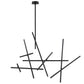 Eurofase Lighting Crossroads 59" 18-Light Dimmable Integrated LED Metal Black Chandelier With Frosted Acrylic Shades