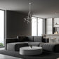 Eurofase Lighting Crossroads 59" 18-Light Dimmable Integrated LED Metal Satin Nickel Chandelier With Frosted Acrylic Shades