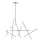 Eurofase Lighting Crossroads 59" 18-Light Dimmable Integrated LED Metal Satin Nickel Chandelier With Frosted Acrylic Shades
