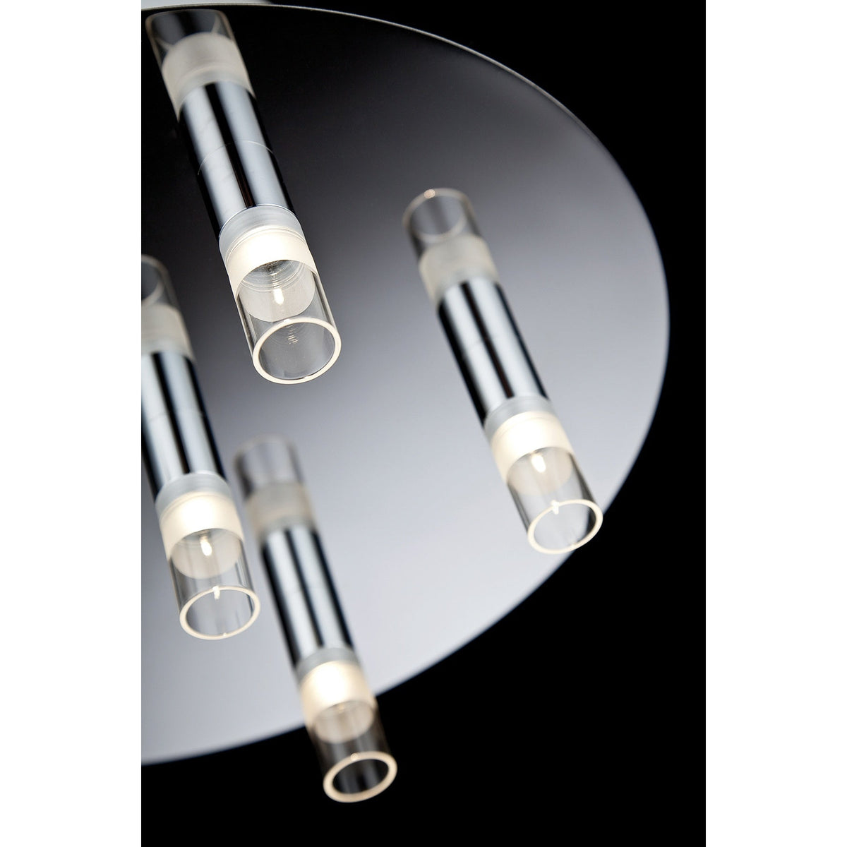 Eurofase Lighting Cube 14" 6-Light Dimmable Integrated LED Chrome Flush Mount With Clear Glass Shades
