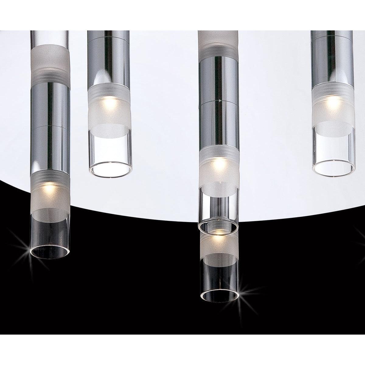 Eurofase Lighting Cube 14" 6-Light Dimmable Integrated LED Chrome Flush Mount With Clear Glass Shades