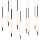 Eurofase Lighting Cumberland 22" 12-Light Dimmable Integrated LED Black Round Chandelier With Opal Glass Shades