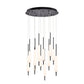 Eurofase Lighting Cumberland 22" 12-Light Dimmable Integrated LED Black Round Chandelier With Opal Glass Shades
