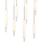 Eurofase Lighting Cumberland 22" 12-Light Dimmable Integrated LED Satin Nickel Round Chandelier With Opal Glass Shades