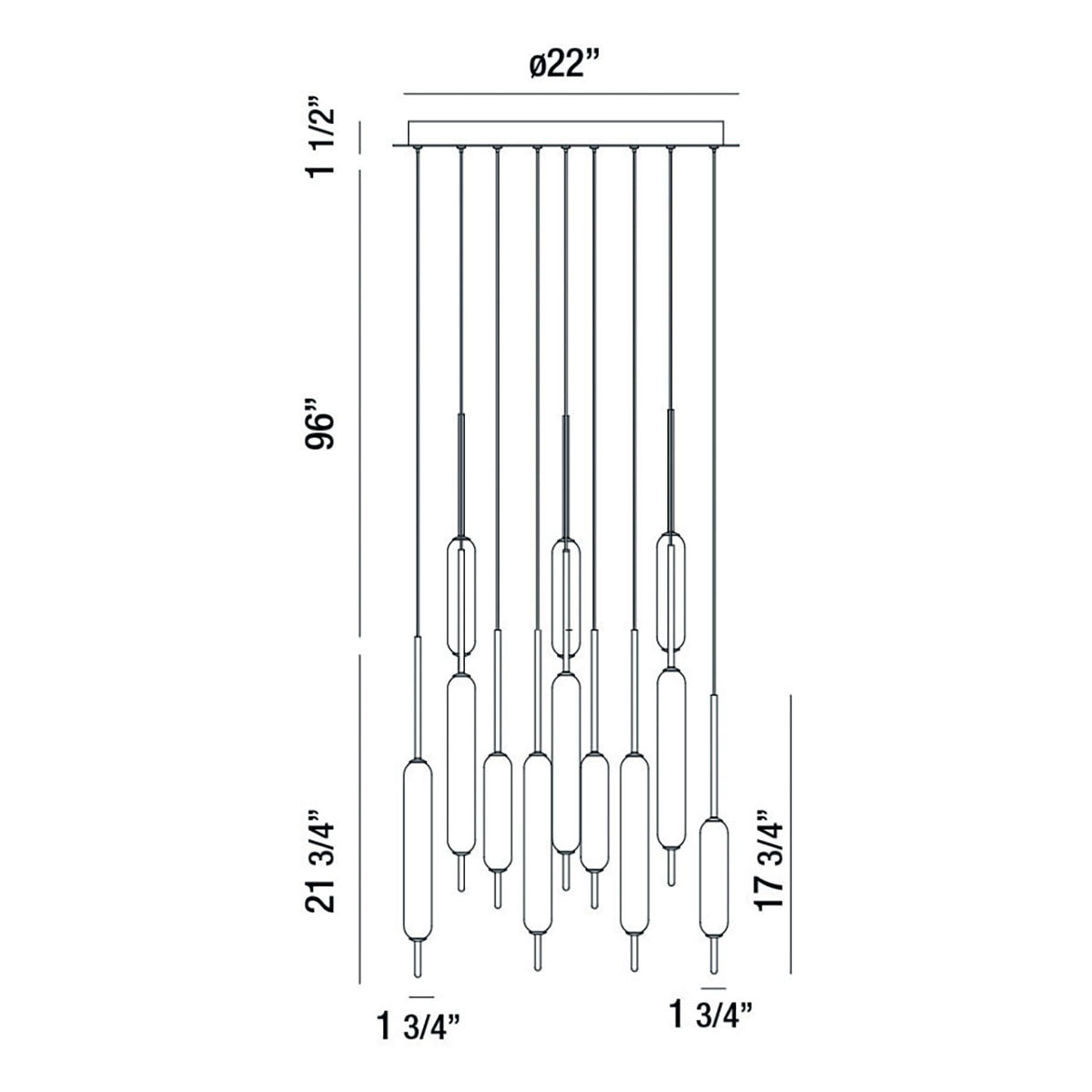 Eurofase Lighting Cumberland 22" 12-Light Dimmable Integrated LED Satin Nickel Round Chandelier With Opal Glass Shades