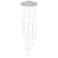 Eurofase Lighting Cumberland 22" 12-Light Dimmable Integrated LED Satin Nickel Round Chandelier With Opal Glass Shades