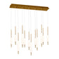 Eurofase Lighting Cumberland 40" 12-Light Dimmable Integrated LED Antique Brass Linear Chandelier With Opal Glass Shades