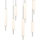 Eurofase Lighting Cumberland 40" 12-Light Dimmable Integrated LED Satin Nickel Linear Chandelier With Opal Glass Shades
