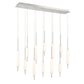 Eurofase Lighting Cumberland 40" 12-Light Dimmable Integrated LED Satin Nickel Linear Chandelier With Opal Glass Shades
