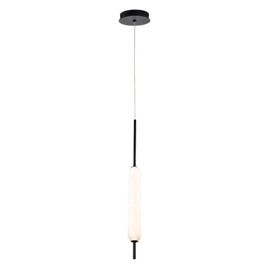 Eurofase Lighting Cumberland 5" Dimmable Integrated LED Black Pendant Light With Opal Glass Shade