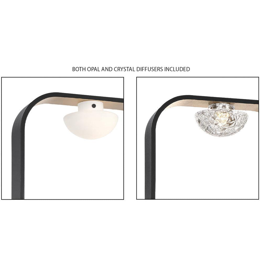 Eurofase Lighting Dagmar 33" 9-Light Dimmable Integrated LED Black Round Chandelier With Dome Glass Shades